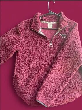 Victoria's Secret Burgundy Sherpa Pullover